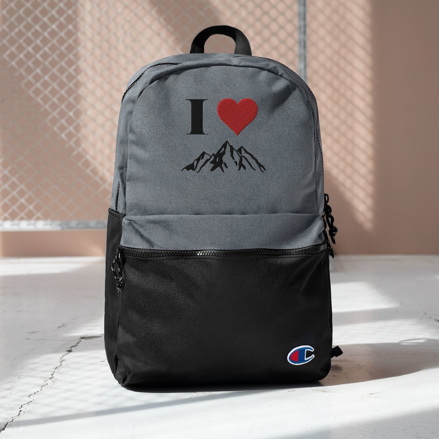 I <3 Mountains Embroidered Champion Backpack